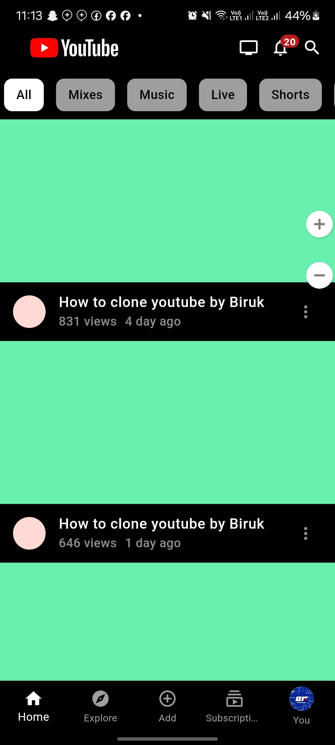 YouTube Clone screenshot 1